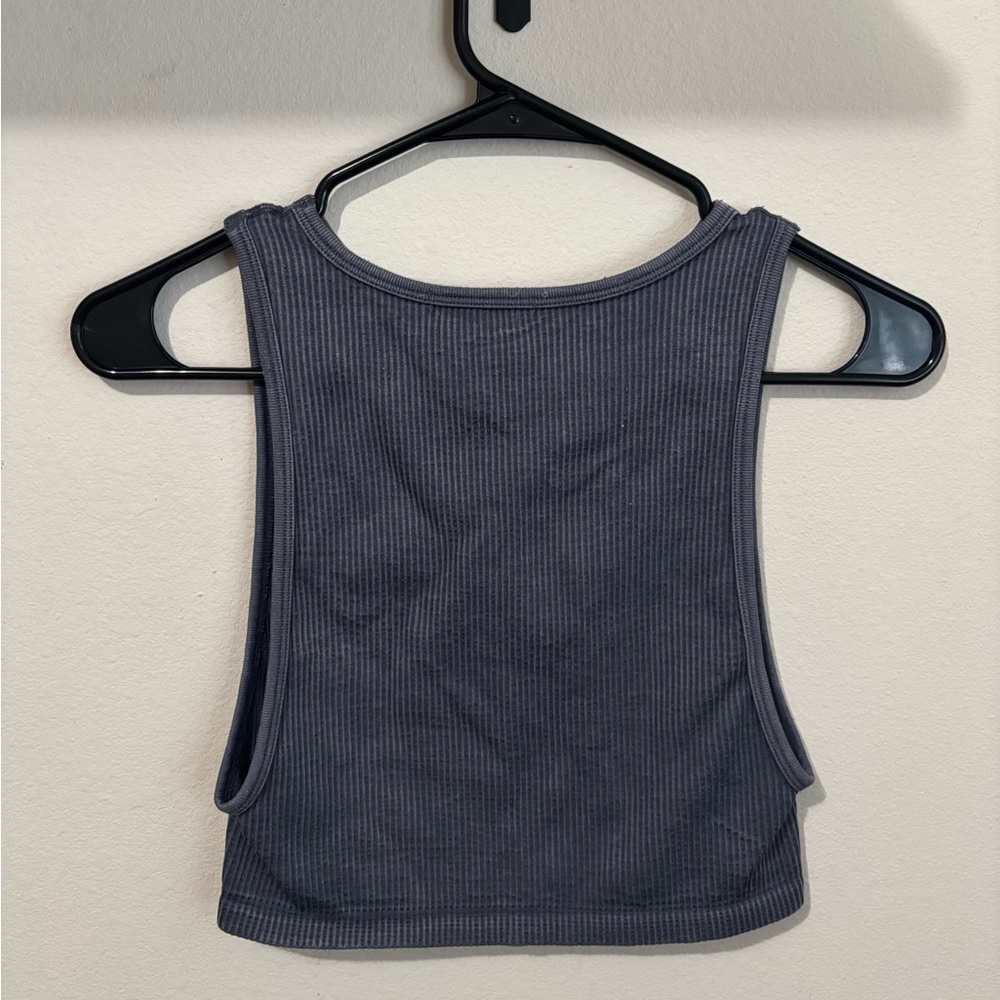 Dark Blue Jean Ribbed Women's Tank Top